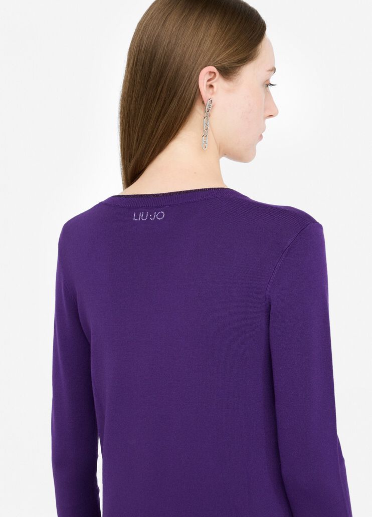 Pullover with lurex® details purple Liu Jo - large image number 4