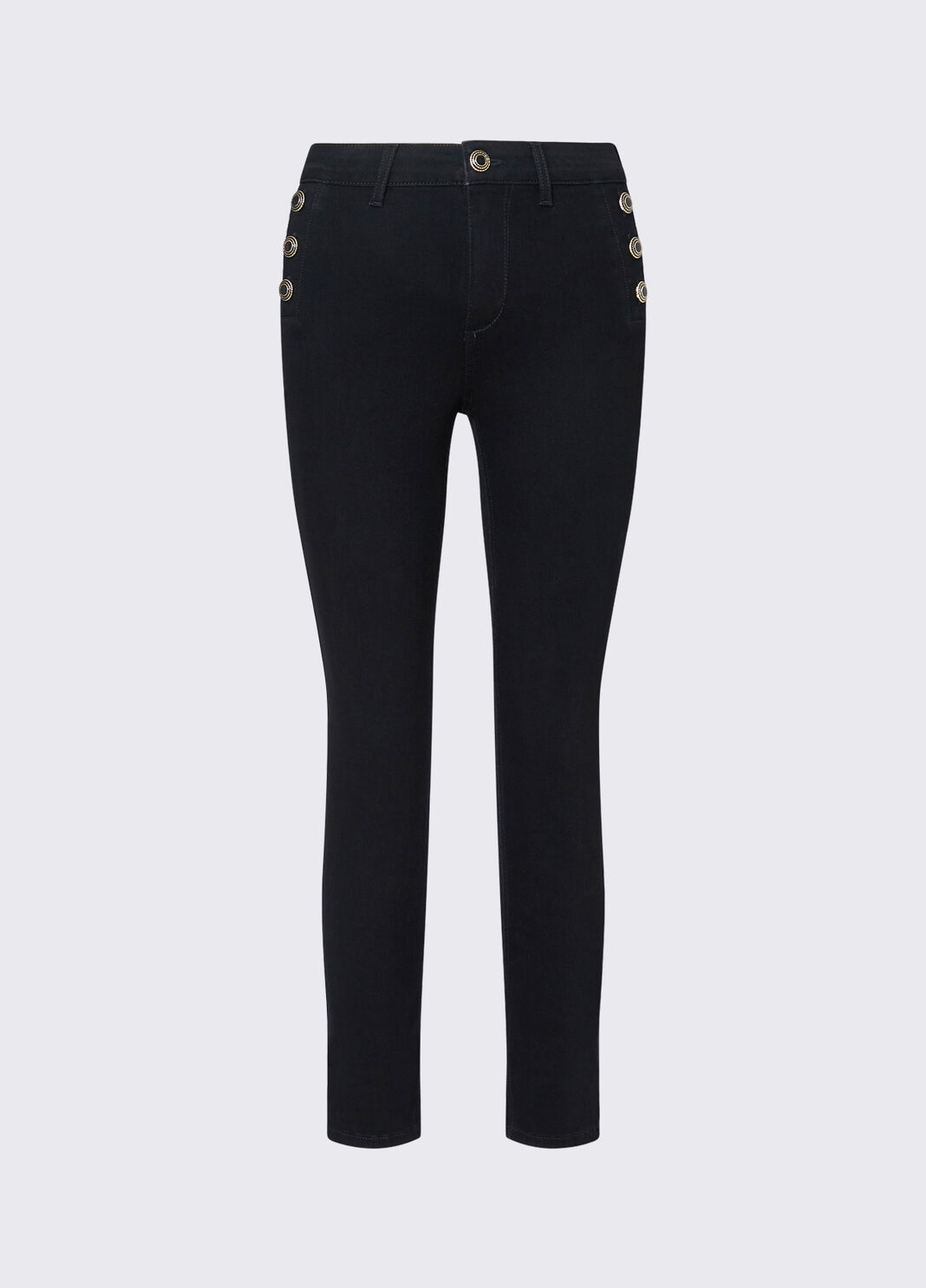 Skinny jeans with decorative buttons black denim Liu Jo - large image number 6