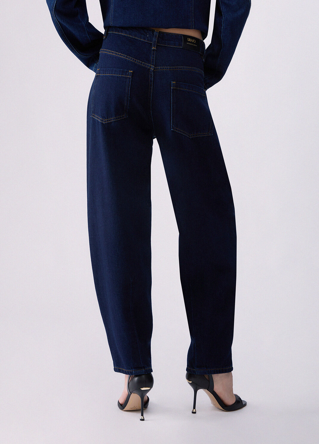 High-waisted jeans with rhinestones Normal wash Liu Jo - large image number 1