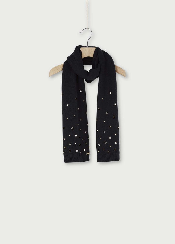 Scarf with precious stones Black Liu Jo - large image number 0