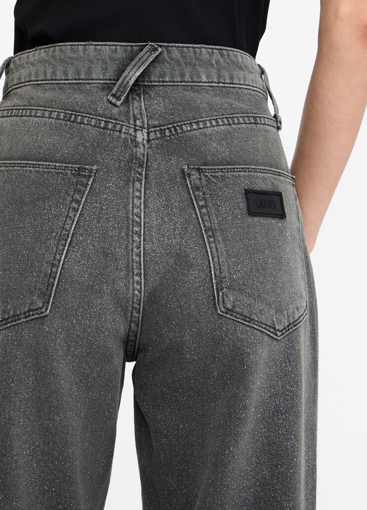 High-waisted straight-leg jeans grey pinstripe Liu Jo - medium High-waisted straight-leg jeans grey pinstripe Liu Jo - medium