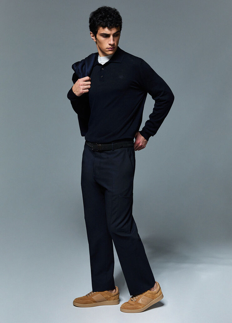 Wool-blend worker trousers dark blue Liu Jo - medium