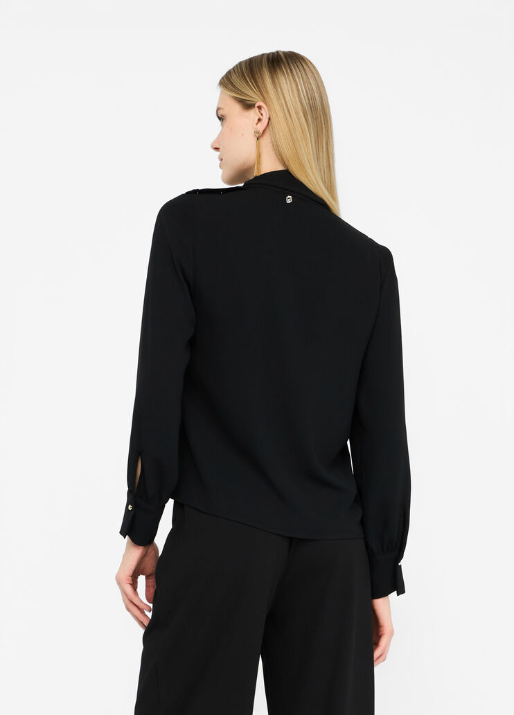 Blouse avec écharpe noir Liu Jo - large image number 1 Blouse avec écharpe noir Liu Jo - large image number 1