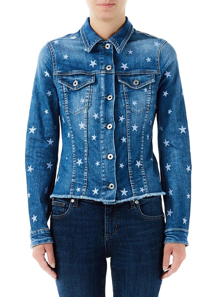 Veste en jean écoconçu Blue jean foncé avec étoiles Liu Jo - large image number 0