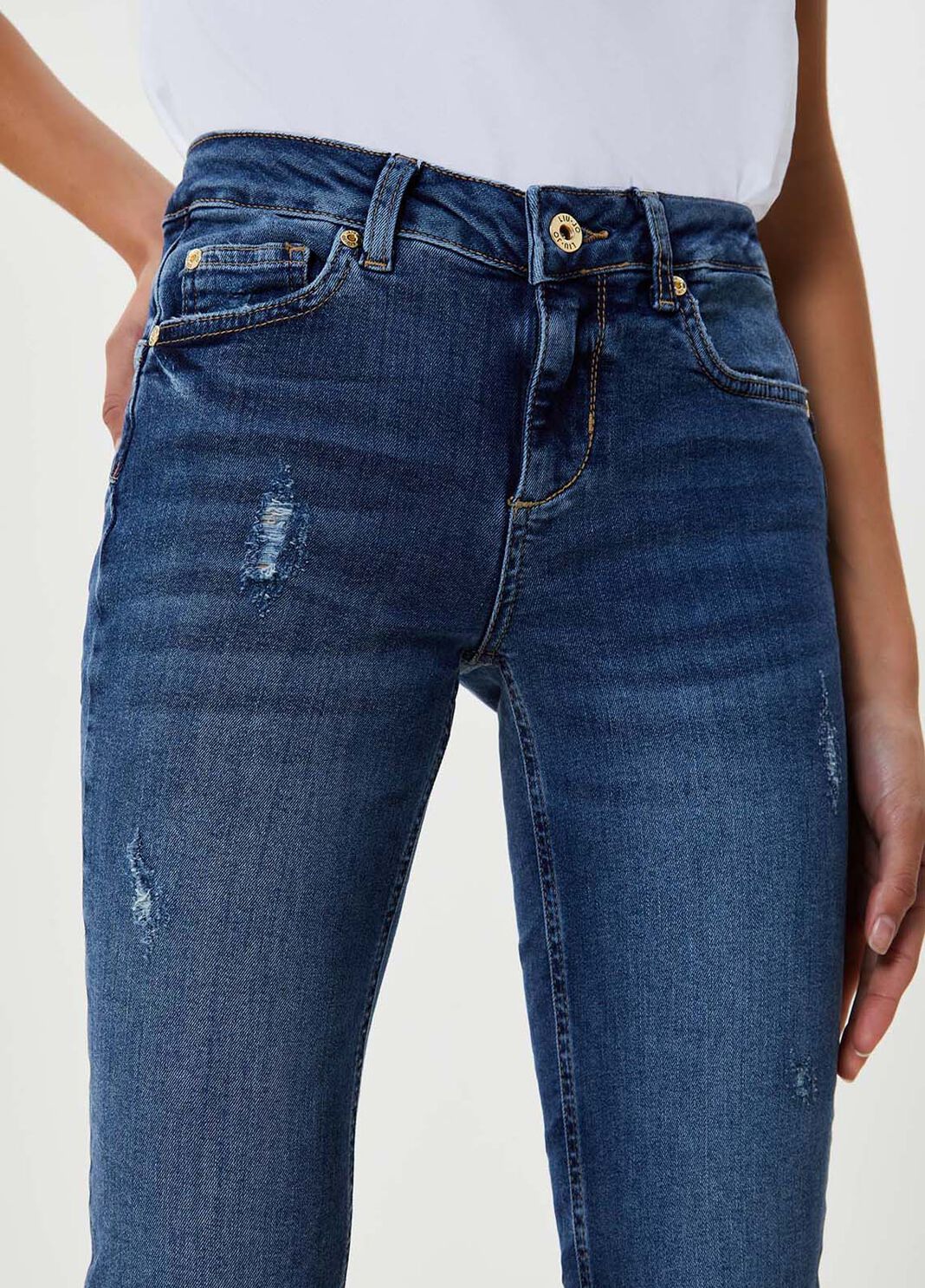 Slim fit jeans with scratches Blue Liu Jo - large image number 2