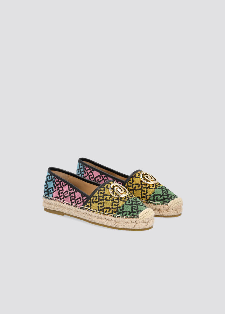 Mehrfarbige Espadrille mit Jacquard-Logo Mehrfarbig Liu Jo - large image number 1 Mehrfarbige Espadrille mit Jacquard-Logo Mehrfarbig Liu Jo - large image number 1