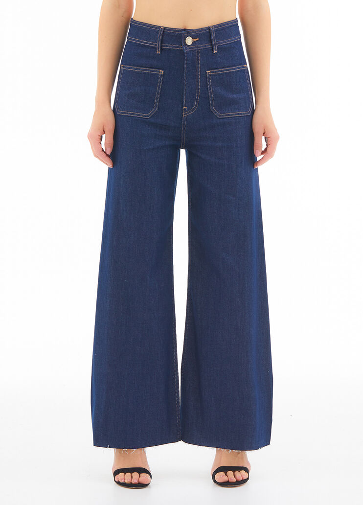 Palazzo trousers with pockets classic blue wash Liu Jo - large image number 0