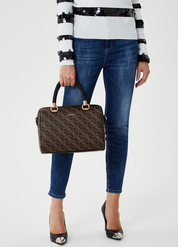 Boston bag with print Brown Liu Jo - large image number 1 Boston bag with print Brown Liu Jo - large image number 1