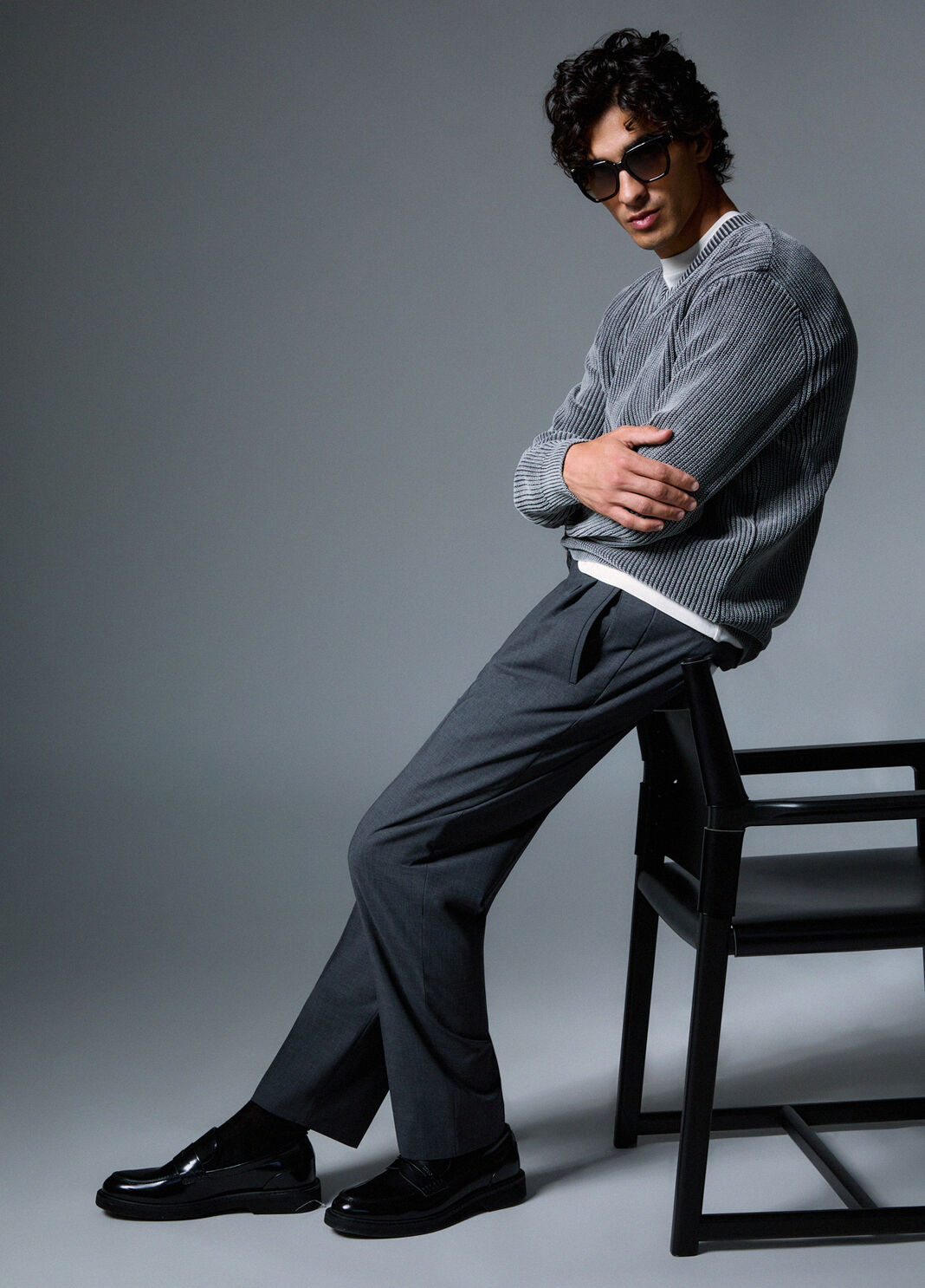 Chino trousers in a wool blend dark grey Liu Jo - large image number 2