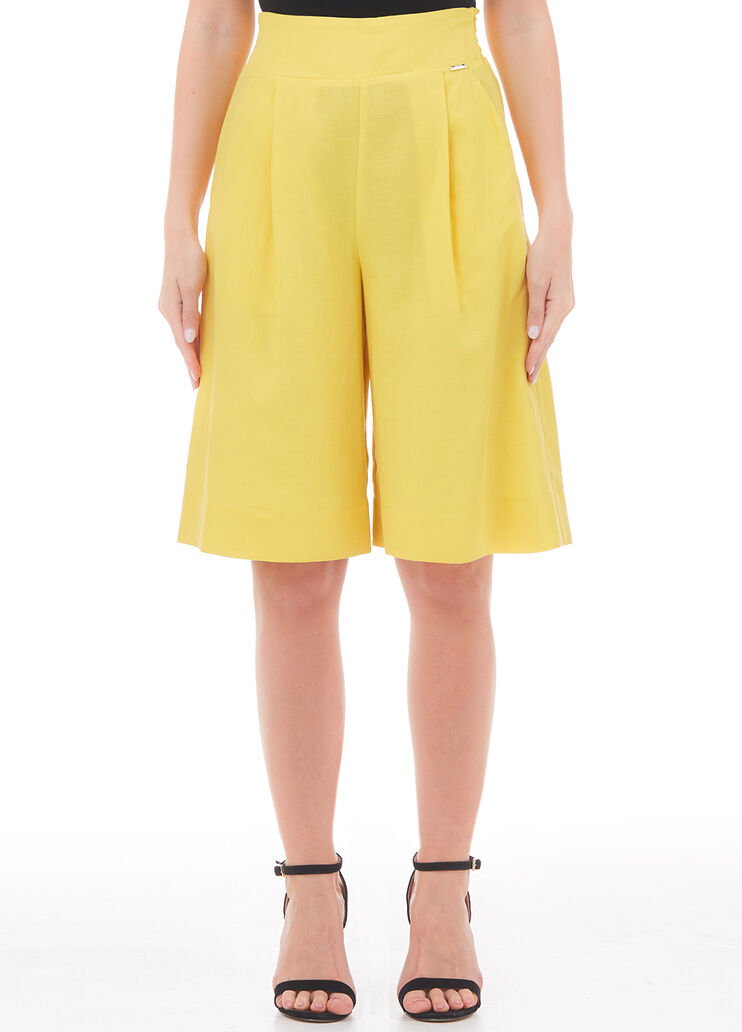 Linen blend Bermuda shorts yellow Liu Jo - large image number 0 Linen blend Bermuda shorts yellow Liu Jo - large image number 0