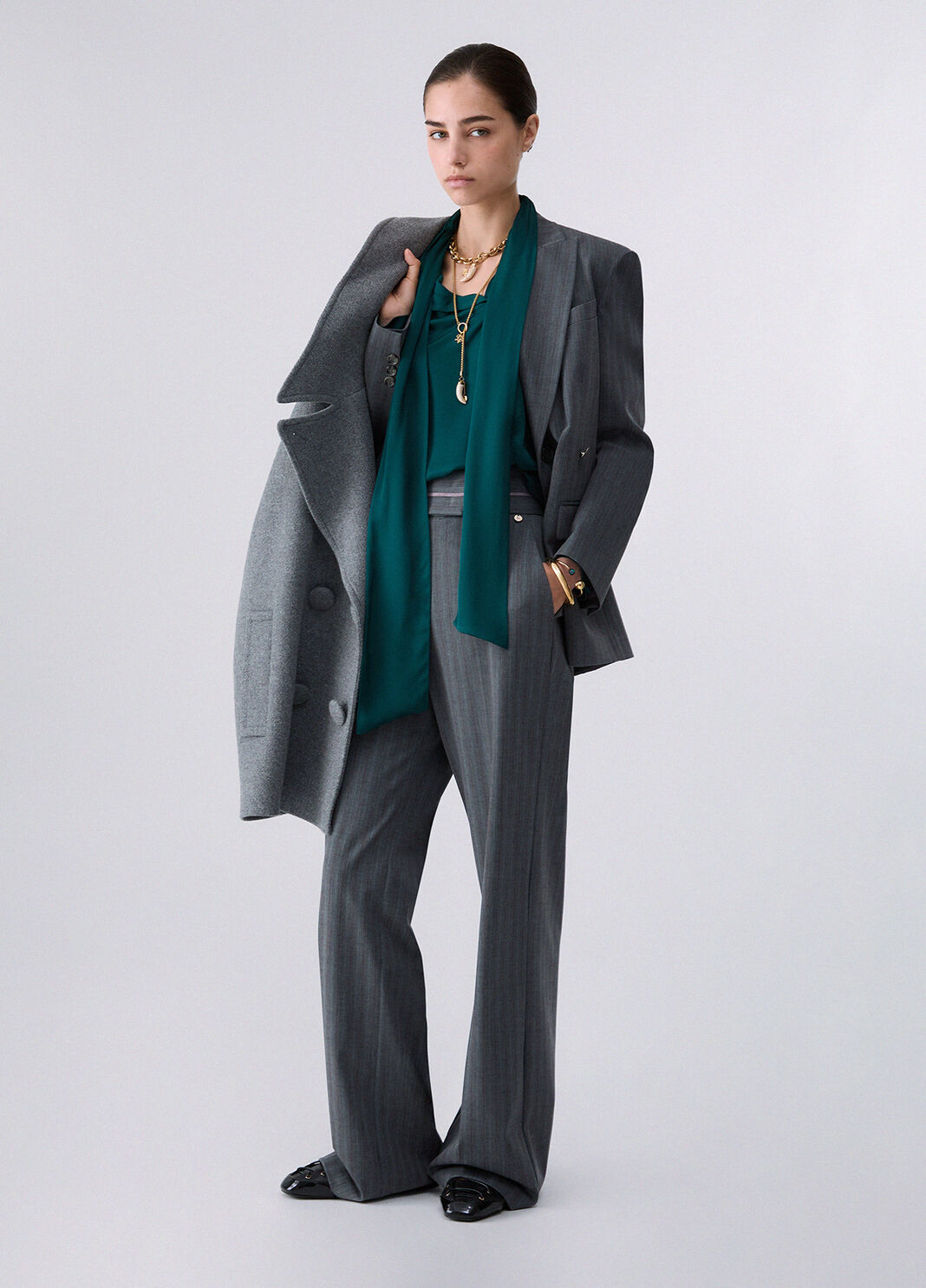 Satin Blouse with Bow dark green Liu Jo - large image number 5