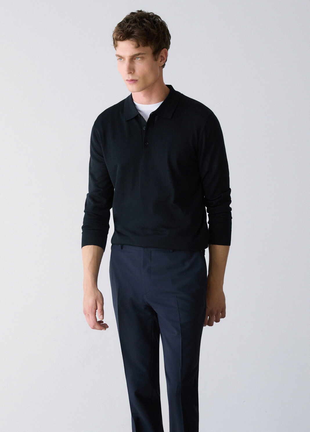 Trousers tapered fit in a wool blend dark blue Liu Jo - large image number 2