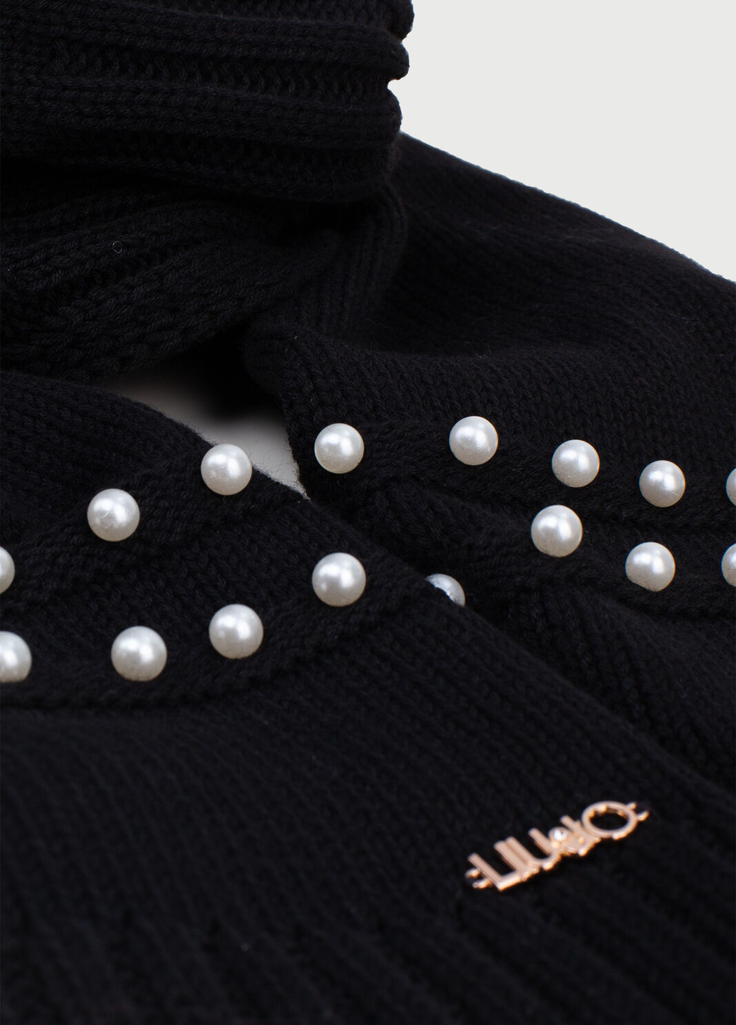 Scarf with pearls Black Liu Jo - large image number 2
