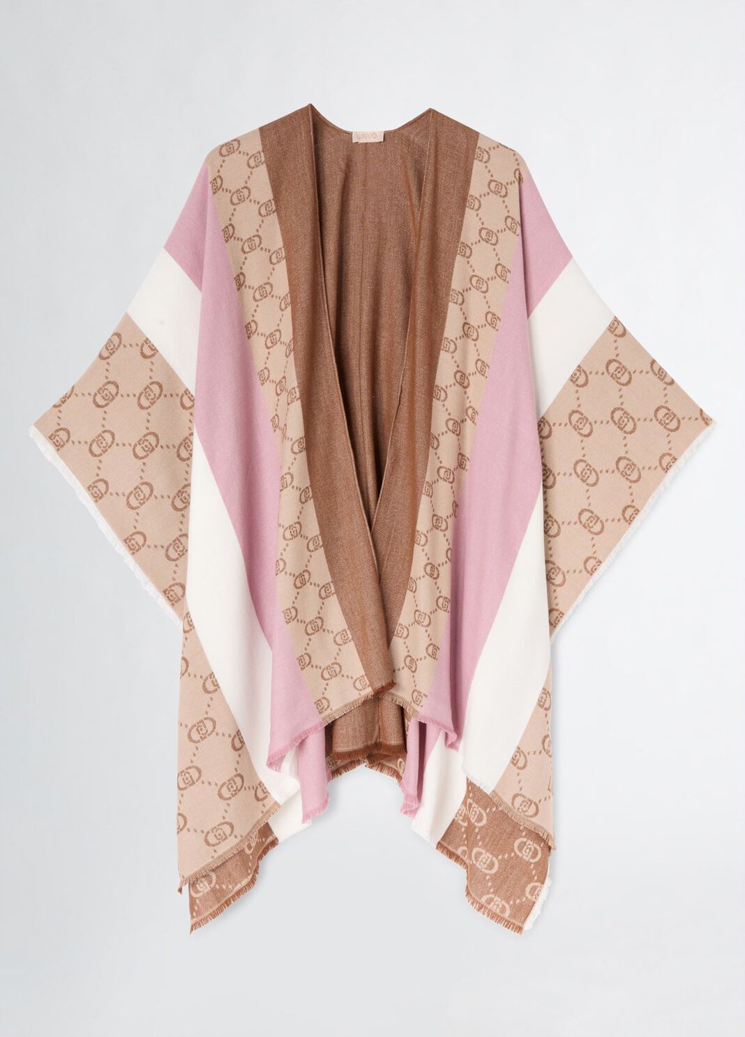 Poncho with monogram logo beige Liu Jo - large image number 2