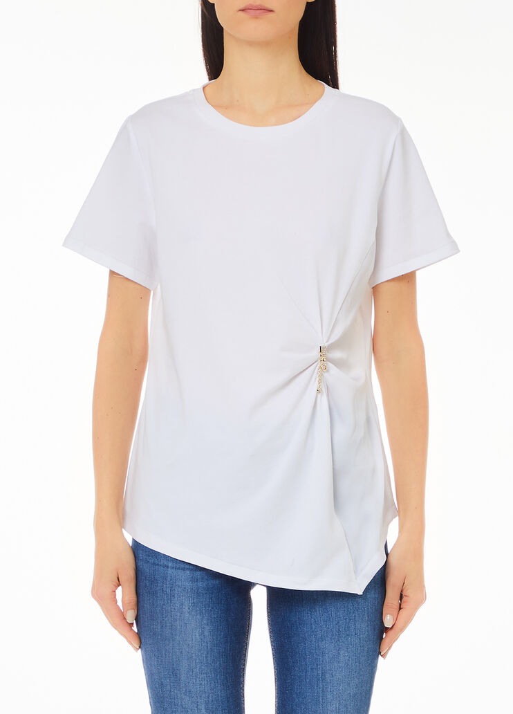 T-shirt with gathering white Liu Jo - medium T-shirt with gathering white Liu Jo - medium