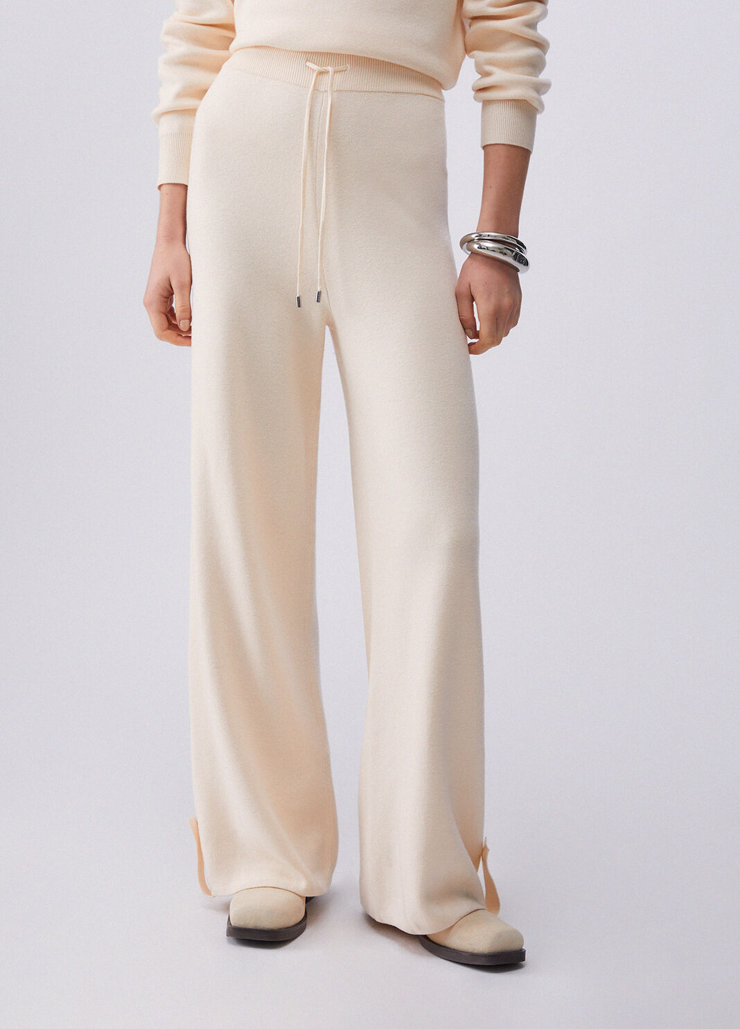 Pantal&oacute;n de punto con abalorios champ&aacute;n Liu Jo - large image number 0