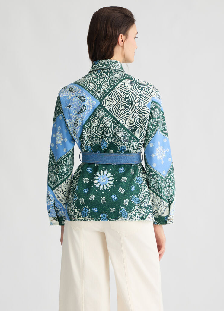 Printed cotton shacket light denim Liu Jo - large image number 1 Printed cotton shacket light denim Liu Jo - large image number 1