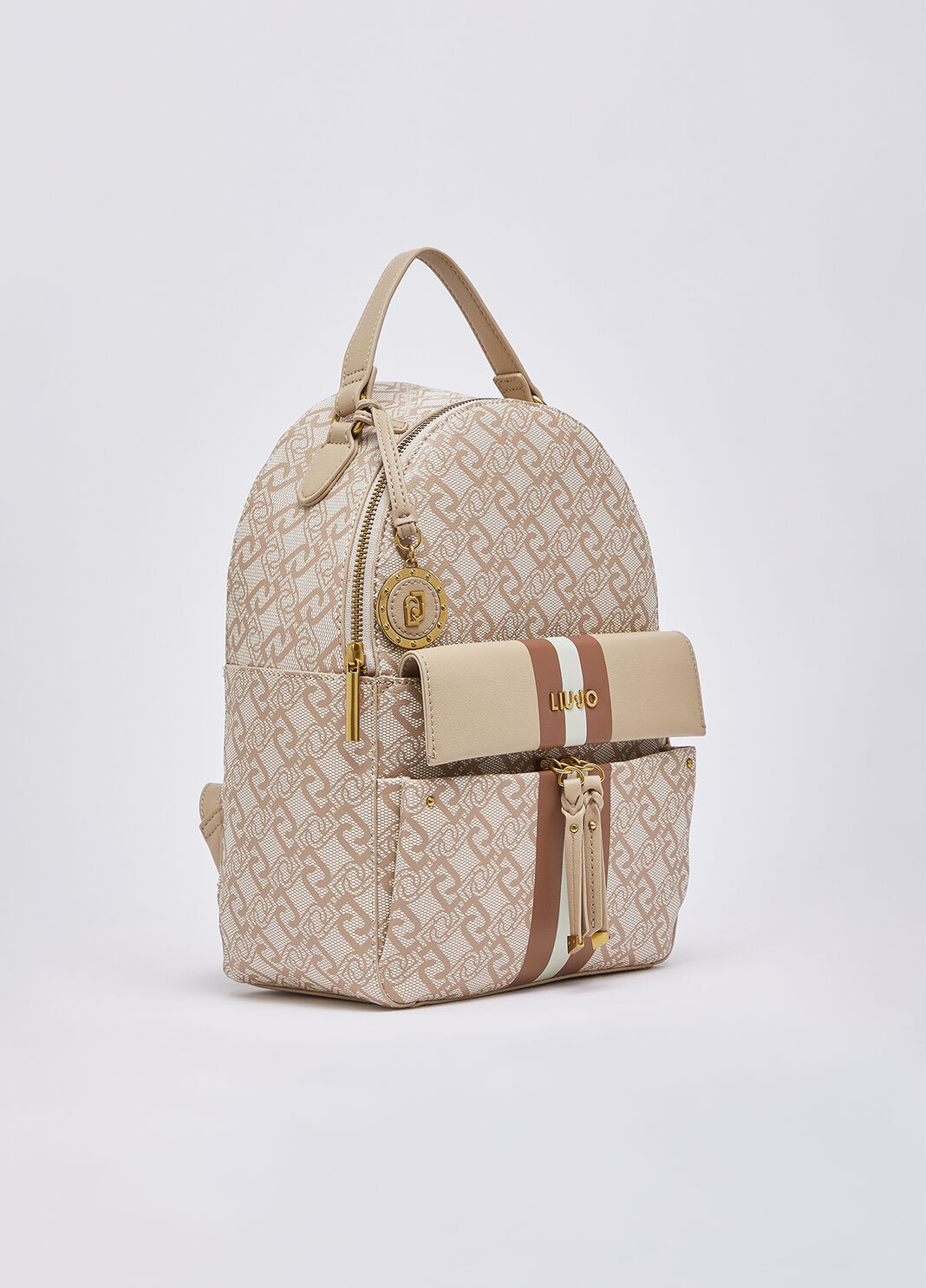 Rucksack with monogram print beige Liu Jo - large image number 1