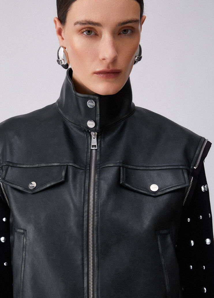 Jacket with detachable sleeves black Liu Jo - large image number 4
