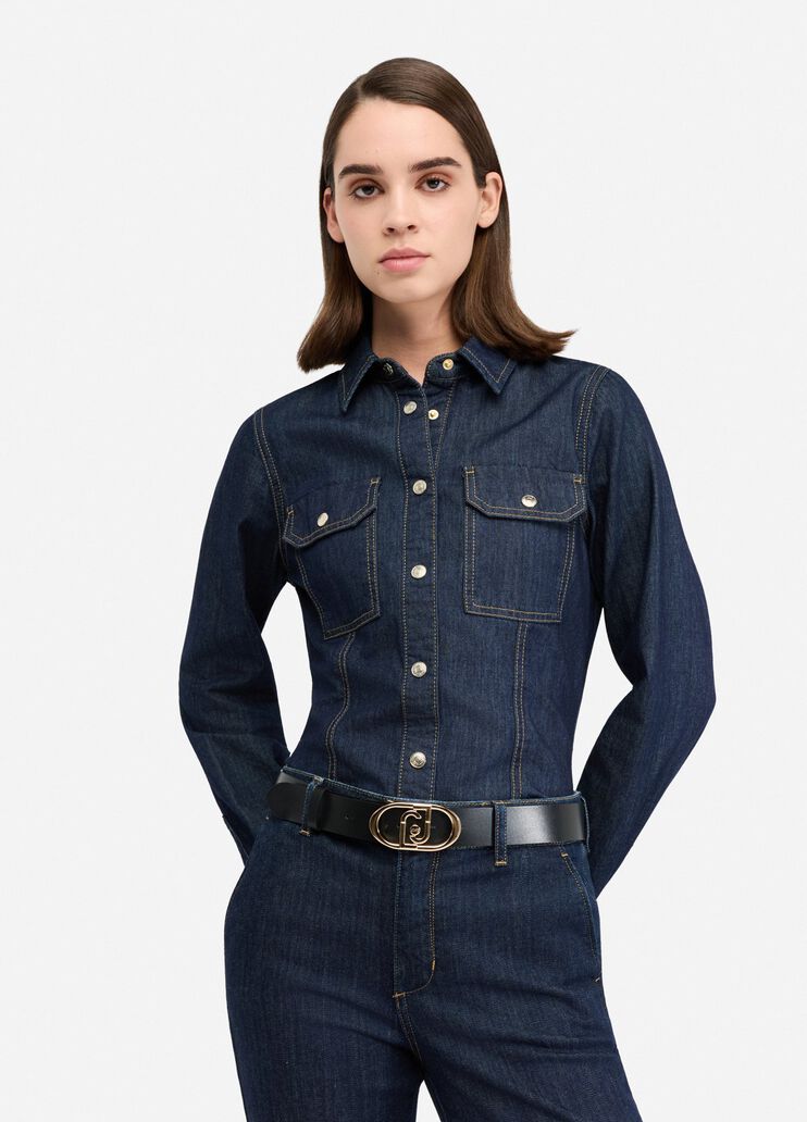 LaPuffy leather belt black/gold Liu Jo - medium LaPuffy leather belt black/gold Liu Jo - medium