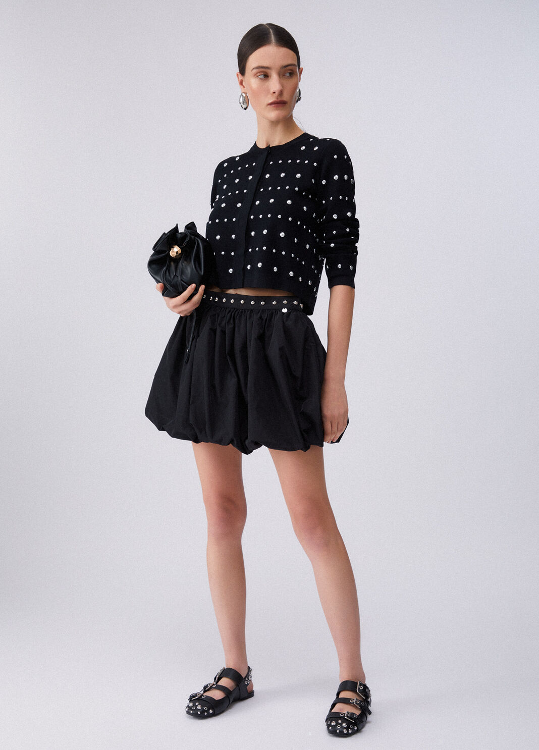 Minijupe bouffante en taffetas noir Liu Jo - large image number 5