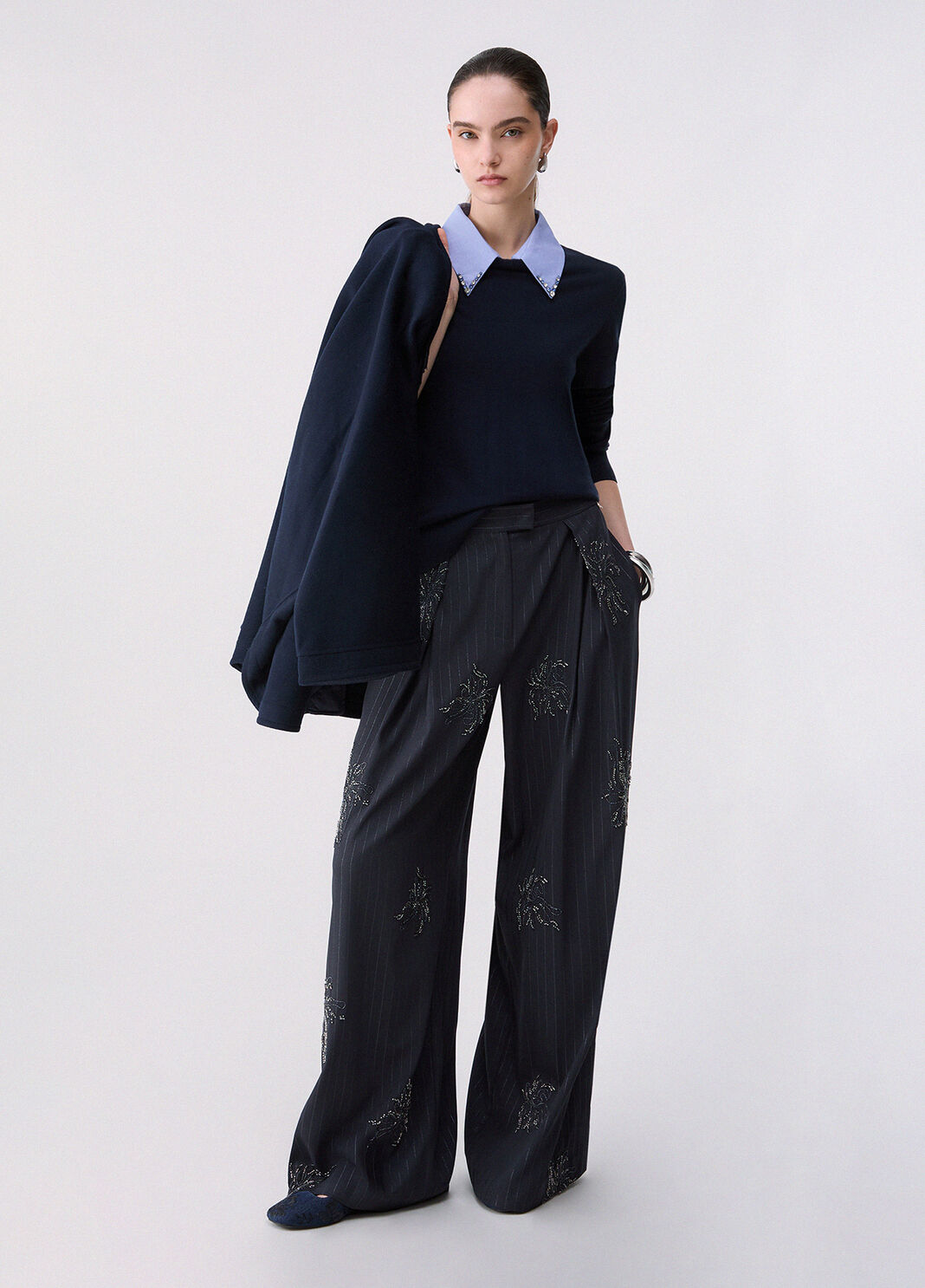 Palazzo trousers with jewel embroidery grey Liu Jo - large image number 5