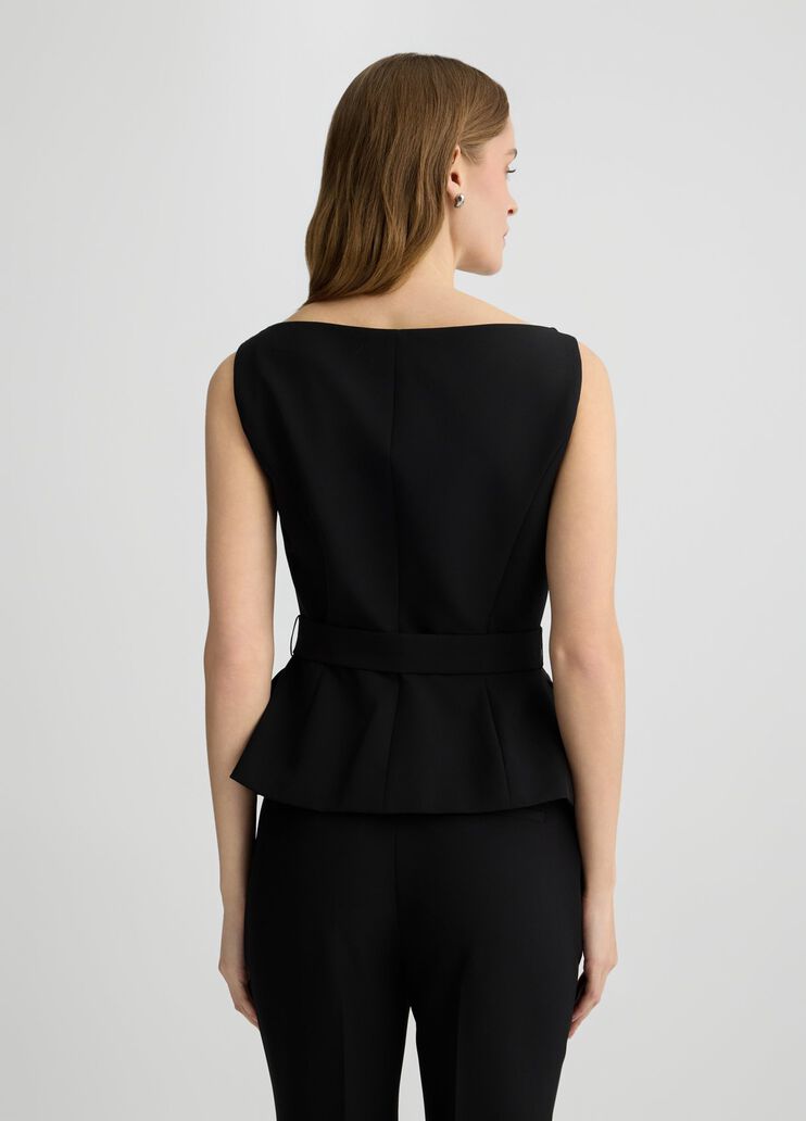 Double-breasted waistcoat with belt black Liu Jo - large image number 1 Double-breasted waistcoat with belt black Liu Jo - large image number 1