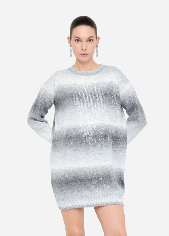 Robe en maille avec paillettes gris Liu Jo - large image number 0