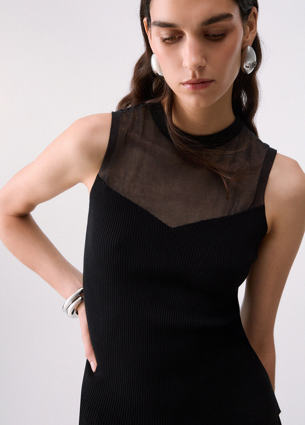 Top with see-through inserts black Liu Jo - large image number 4