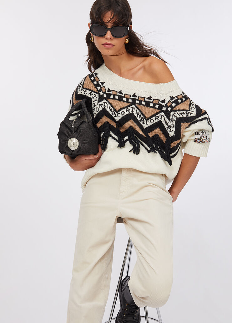 Maglia jacquard con applicazioni bianco Liu Jo - medium