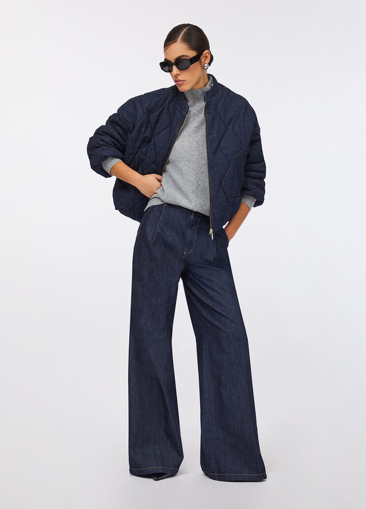 Quilted denim bomber jacket dark blue denim Liu Jo - medium