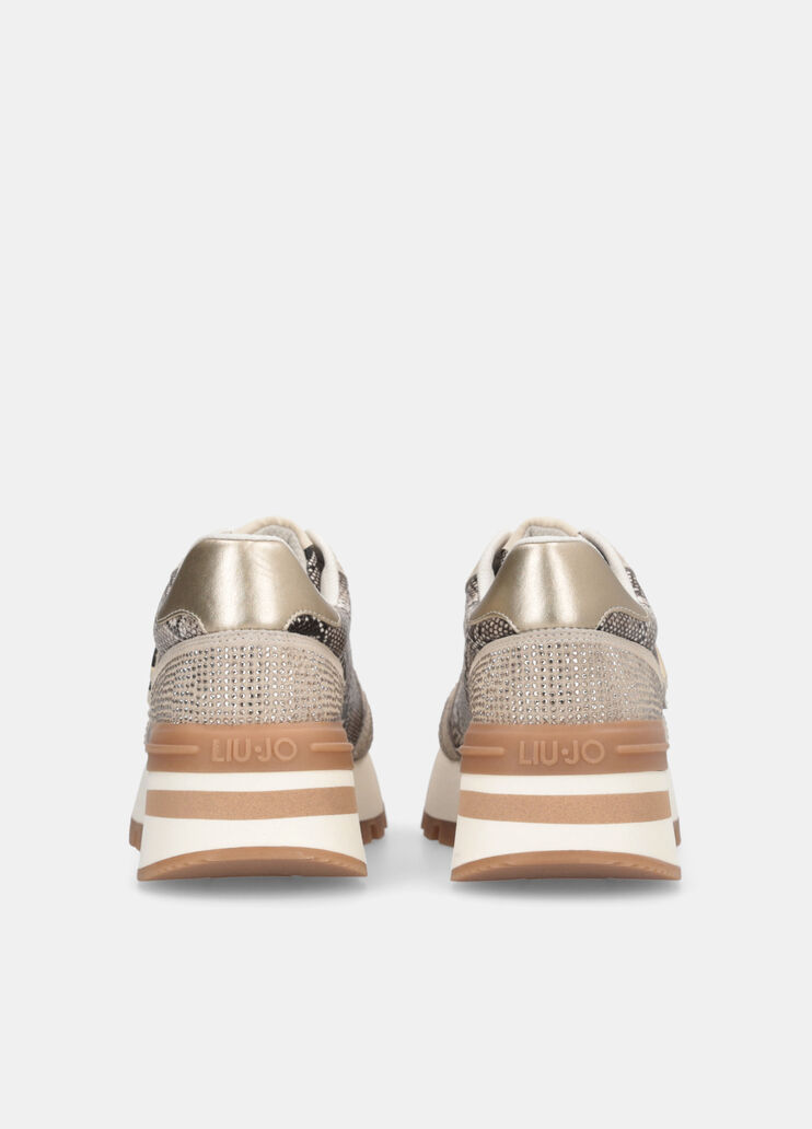 Snakeskin-print sneakers with rhinestones rope Liu Jo - large image number 7