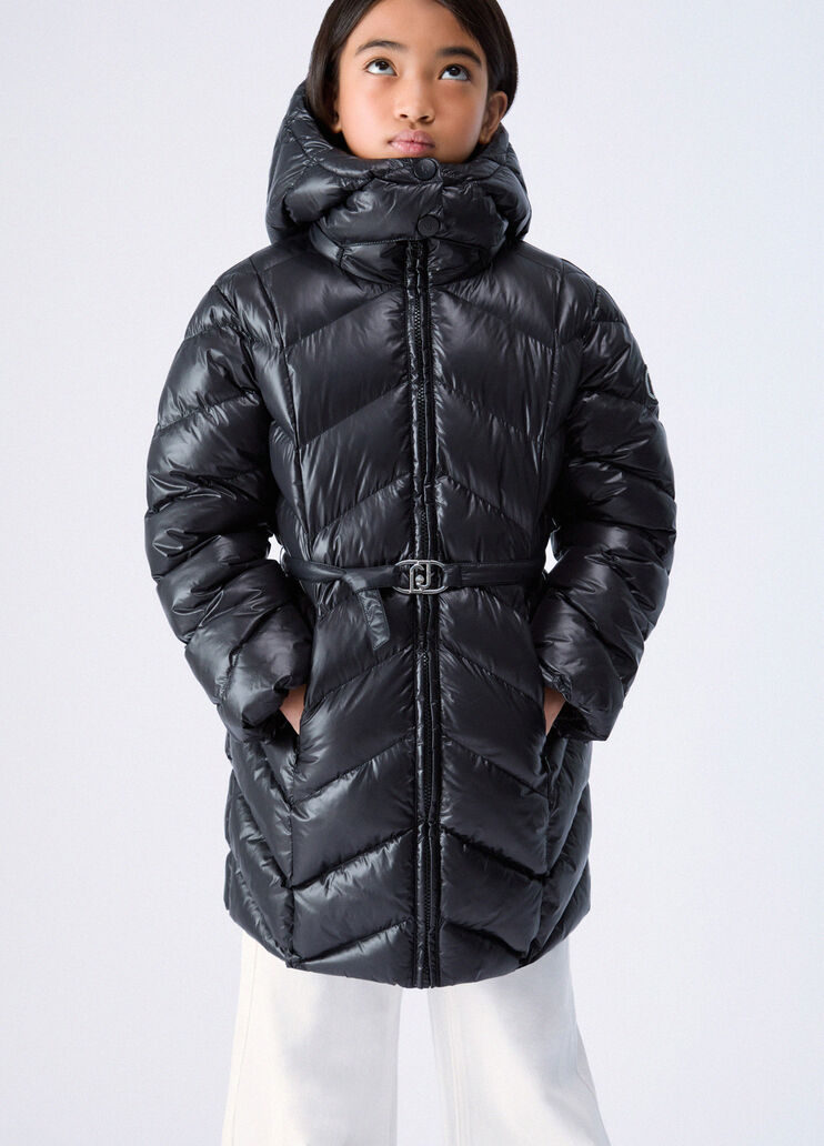Long padded jacket with hood black Liu Jo - medium