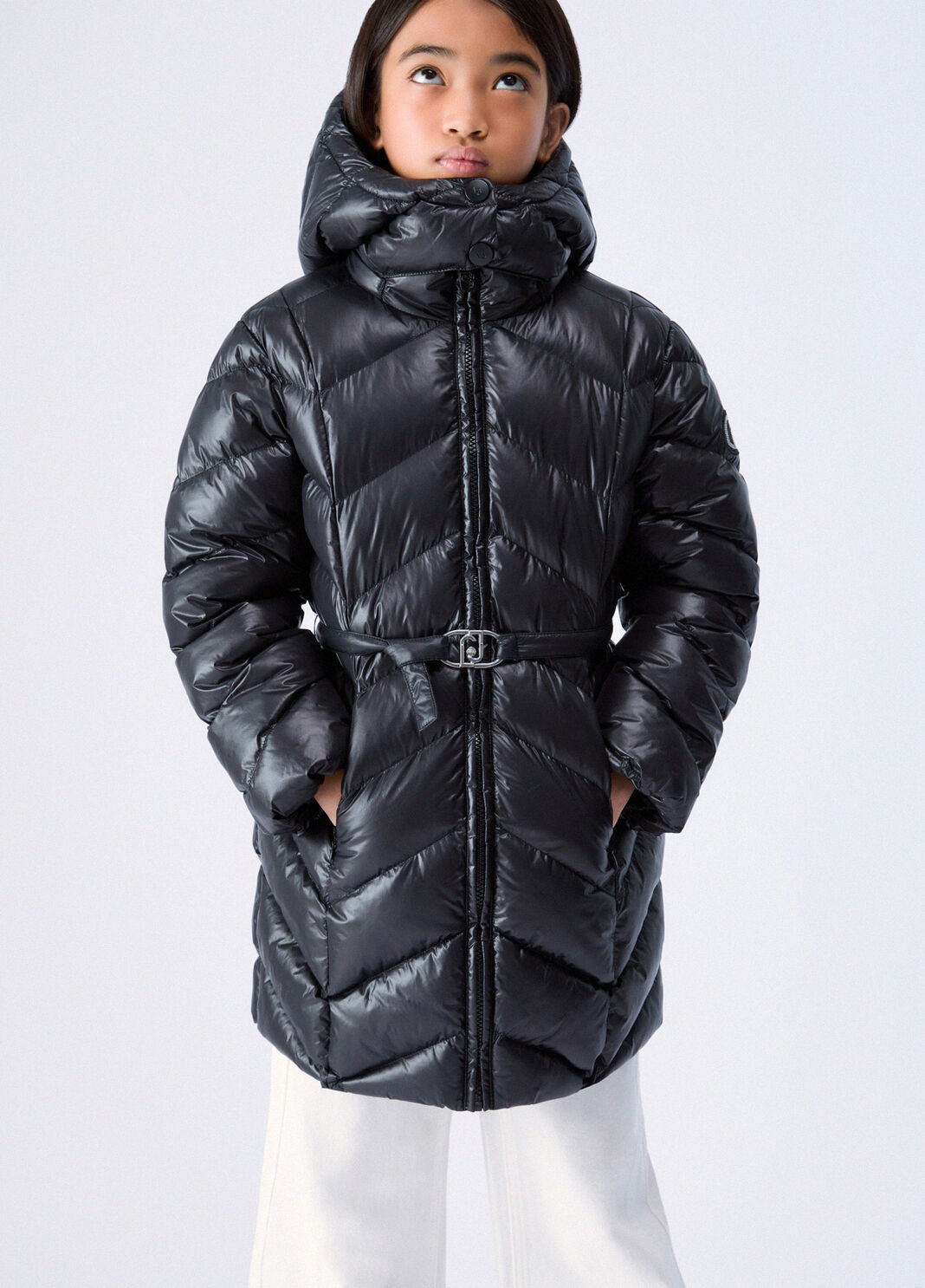 Long padded jacket with hood black Liu Jo - large image number 0