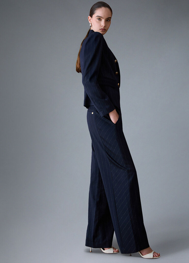 Pinstripe Straight Pants blue pinstripe Liu Jo - medium