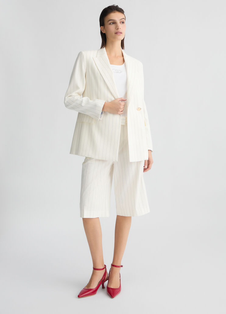 Double-breasted pinstripe blazer white Liu Jo - large image number 5 Double-breasted pinstripe blazer white Liu Jo - large image number 5
