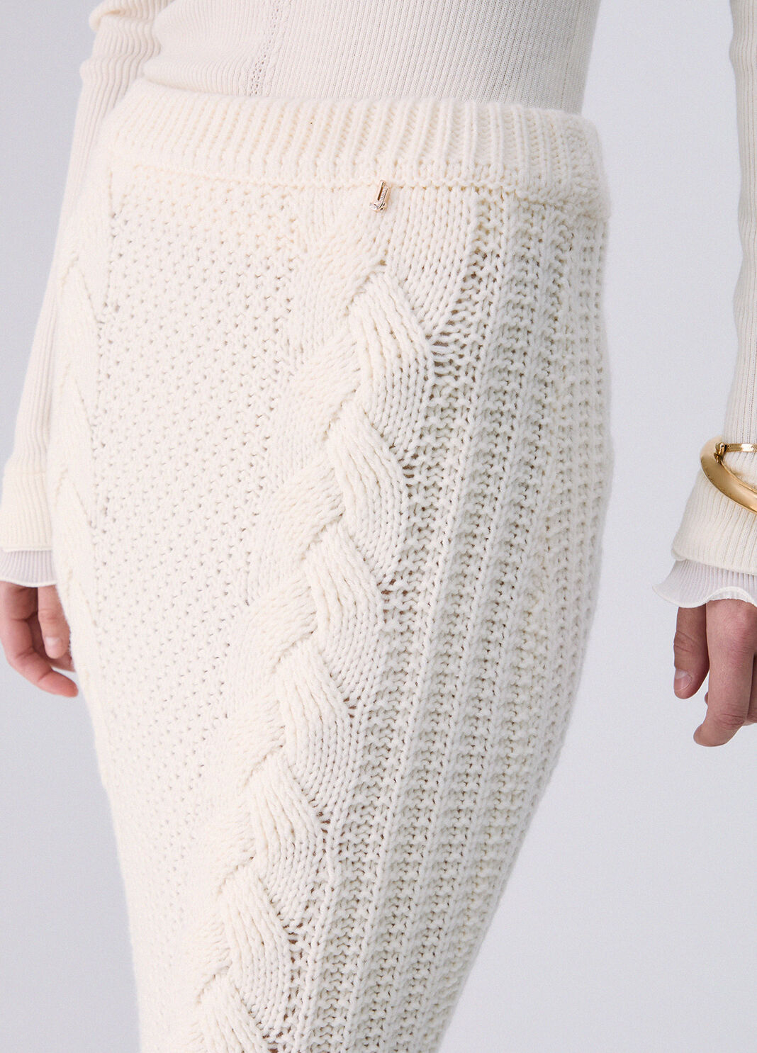 Knit Midi Skirt white wool Liu Jo - large image number 4