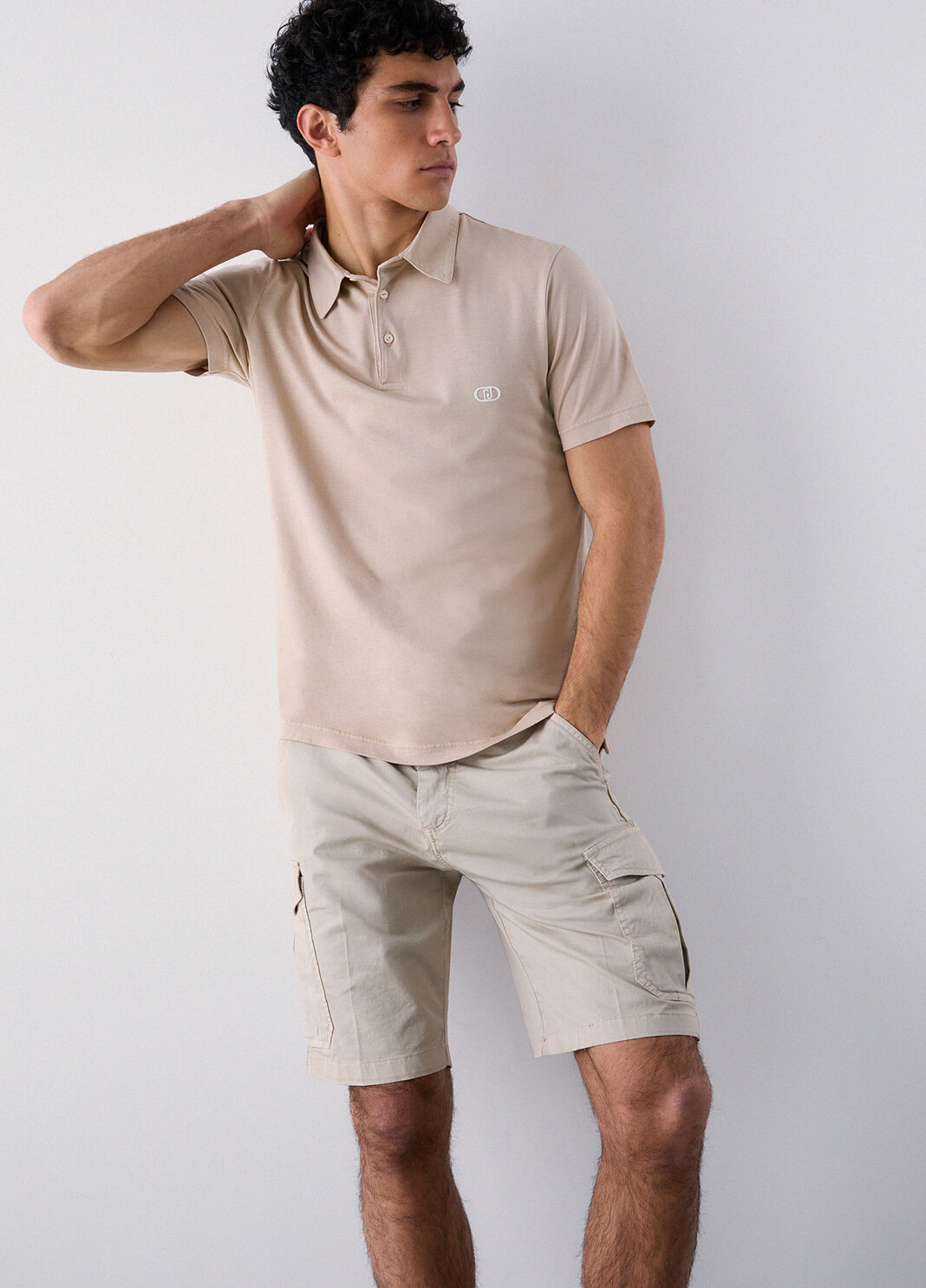 Gabardine cargo shorts beige Liu Jo - large image number 3