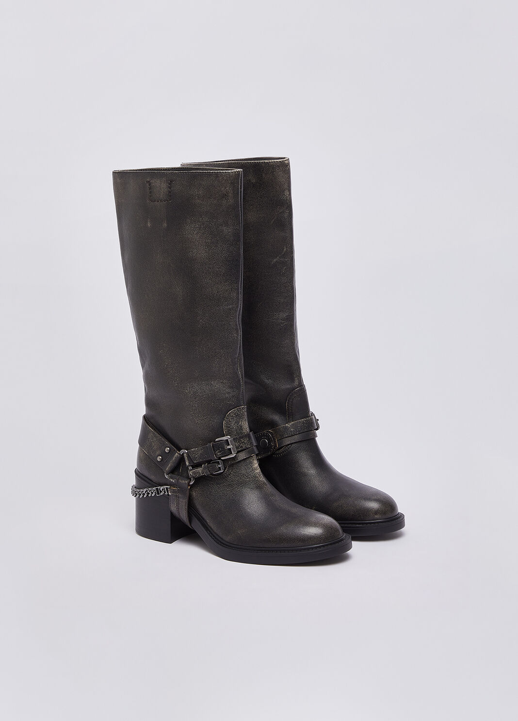 High boots in brushed leather black Liu Jo - large image number 2