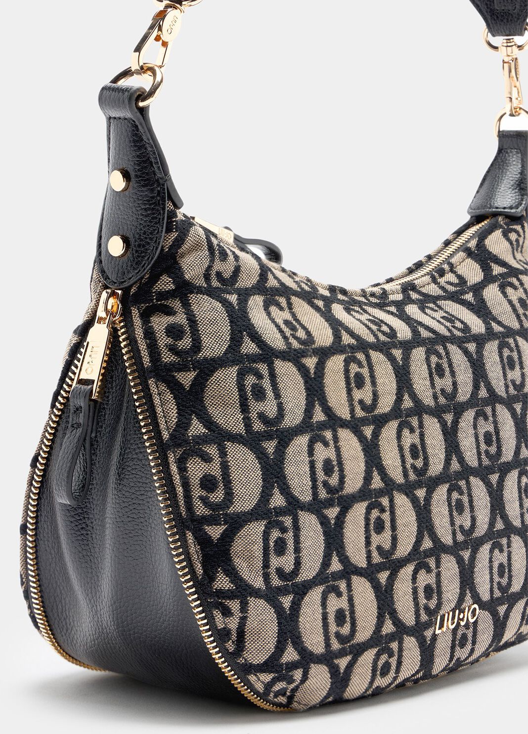 Borsa a spalla media in tessuto jacquard tabacco Liu Jo - large image number 2