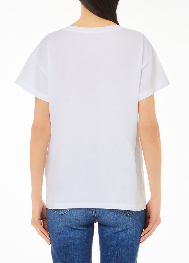 Jersey T-shirt with breast pocket white Liu Jo - medium Jersey T-shirt with breast pocket white Liu Jo - medium
