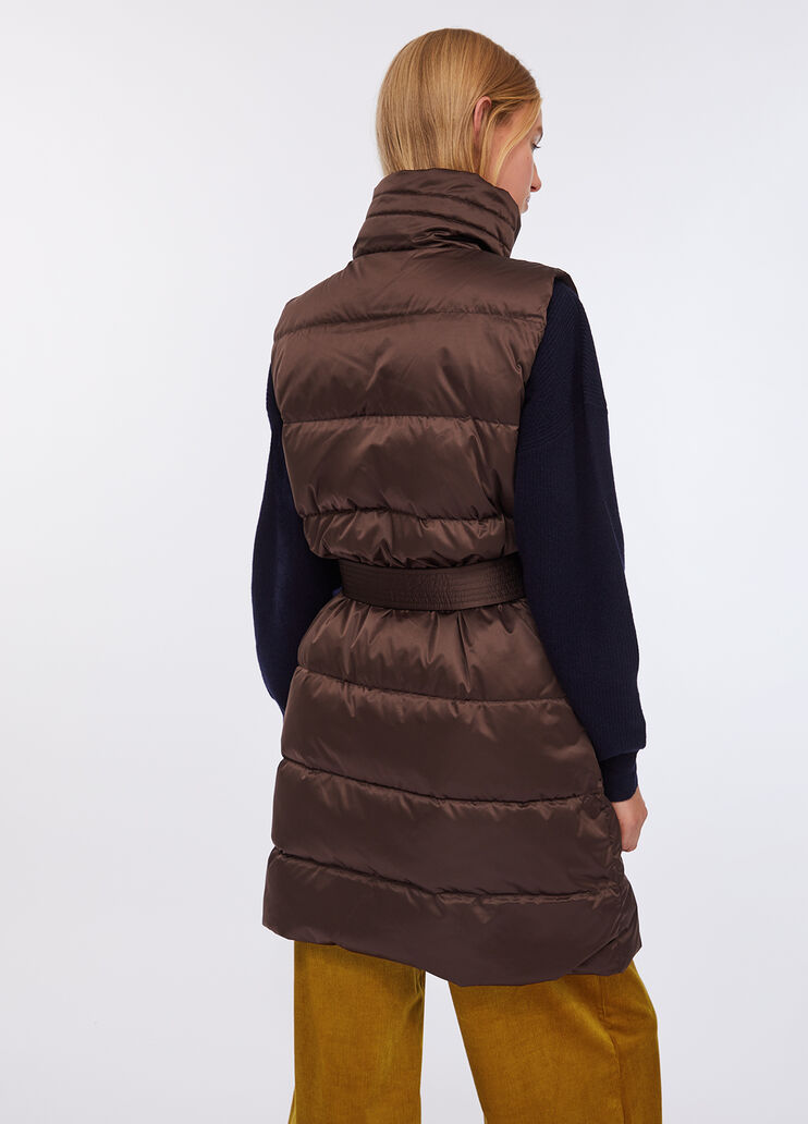 Doudoune sans manches longue chocolat Liu Jo - large image number 1 Doudoune sans manches longue chocolat Liu Jo - large image number 1