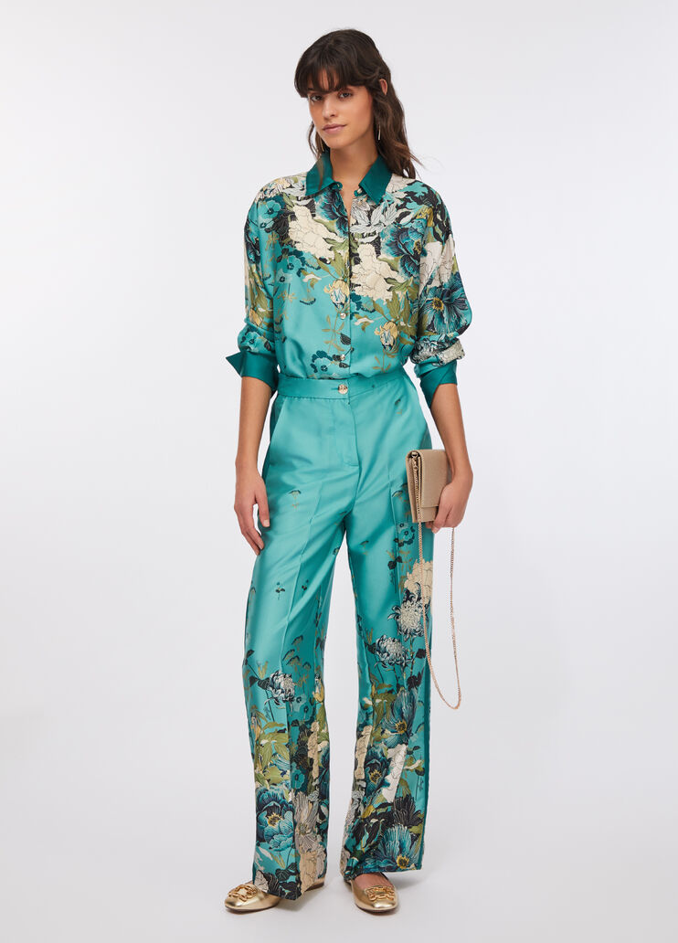 Printed twill shirt light blue Liu Jo - large image number 5