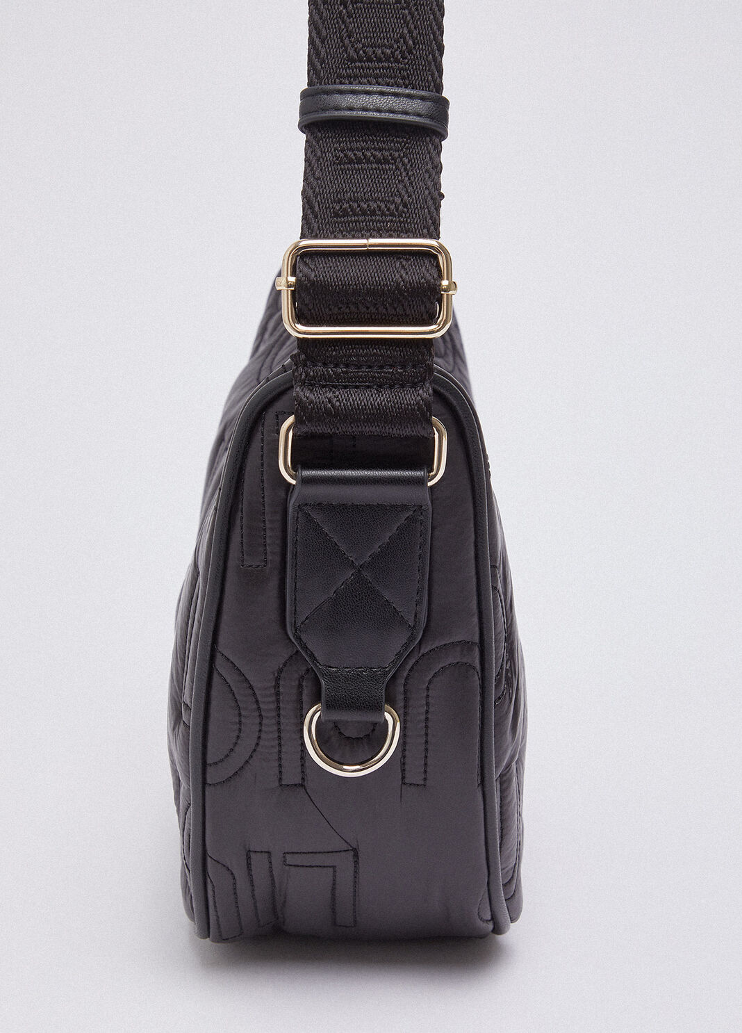 Medium matte nylon crossbody bag black Liu Jo - large image number 5