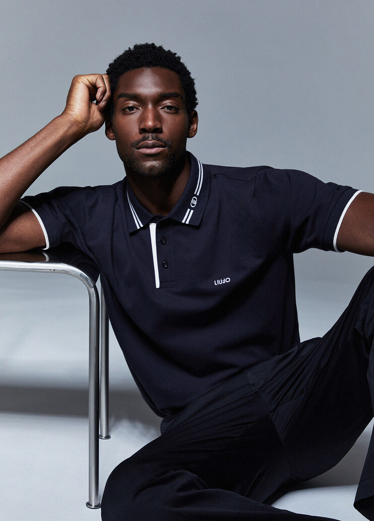 Polo shirt with logo dark blue Liu Jo - medium