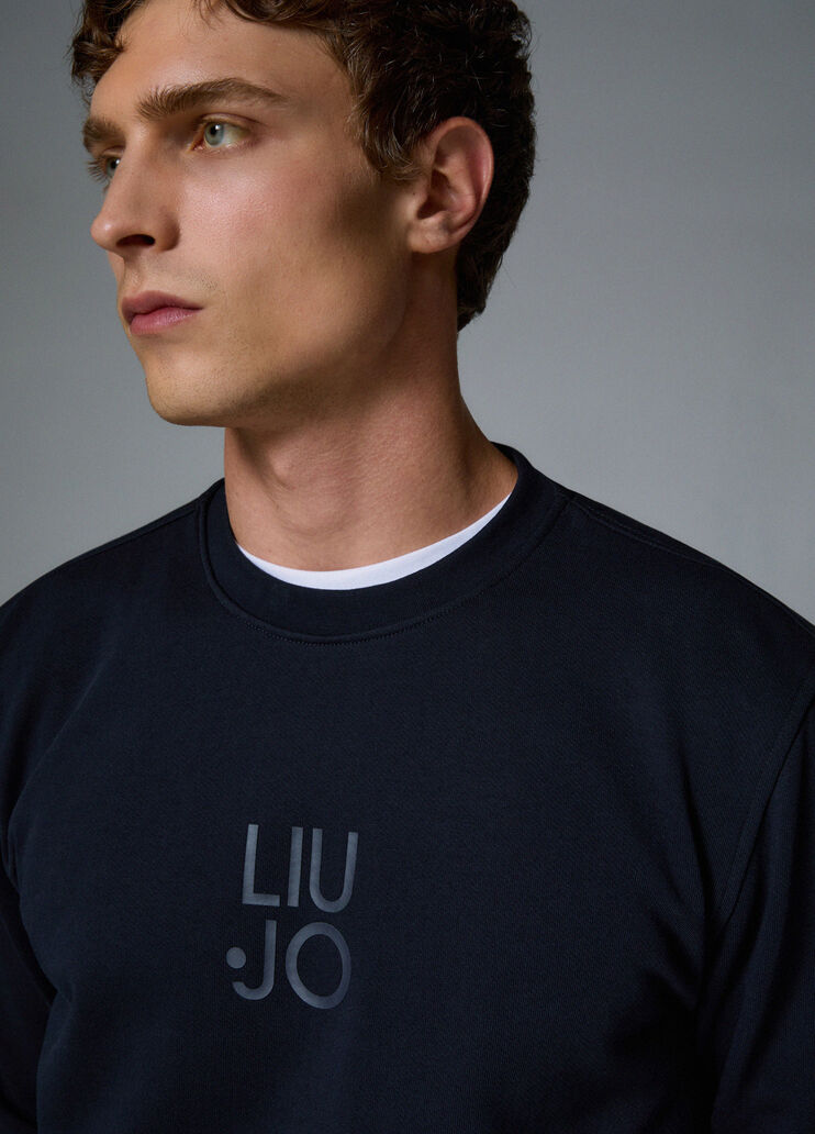 Sweatshirt with Logo dark blue Liu Jo - medium