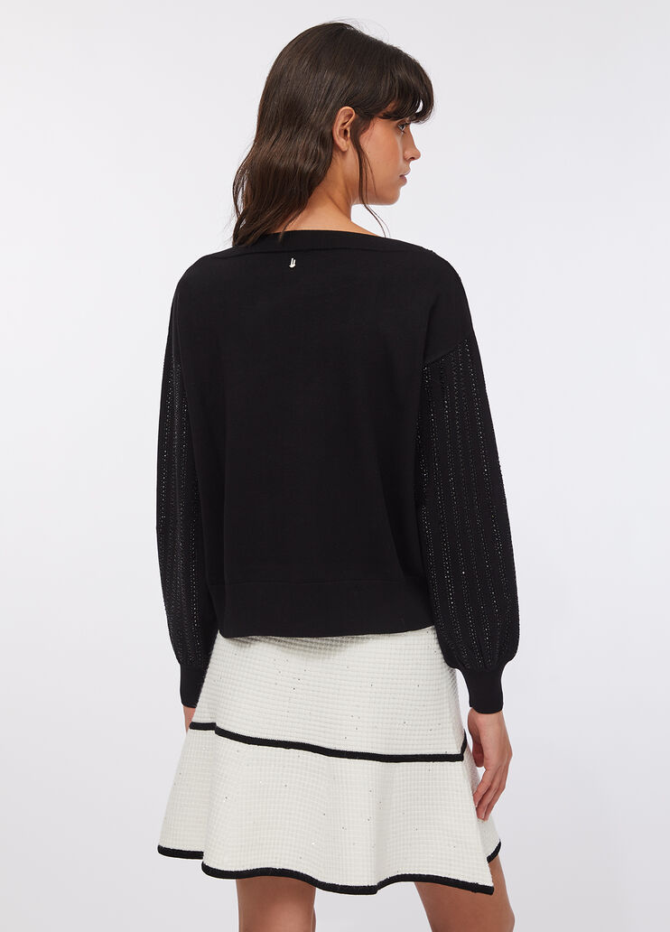 Jumper with gemstones black/gemstones Liu Jo - large image number 1
