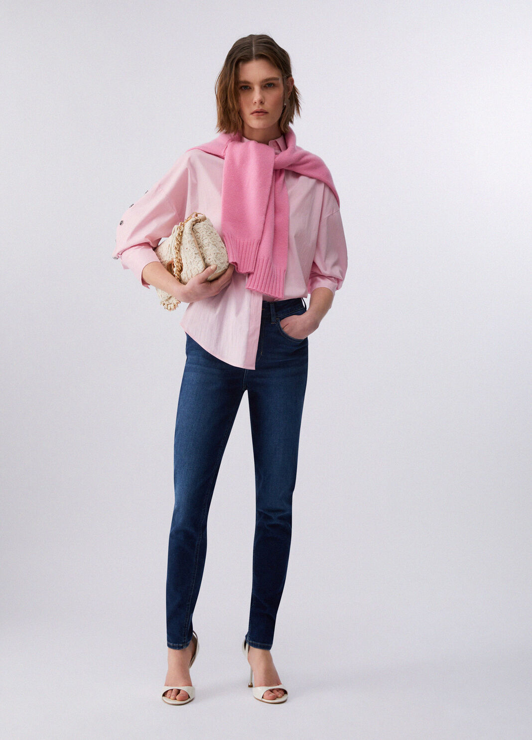 Poplin shirt with studs powder pink Liu Jo - large image number 5