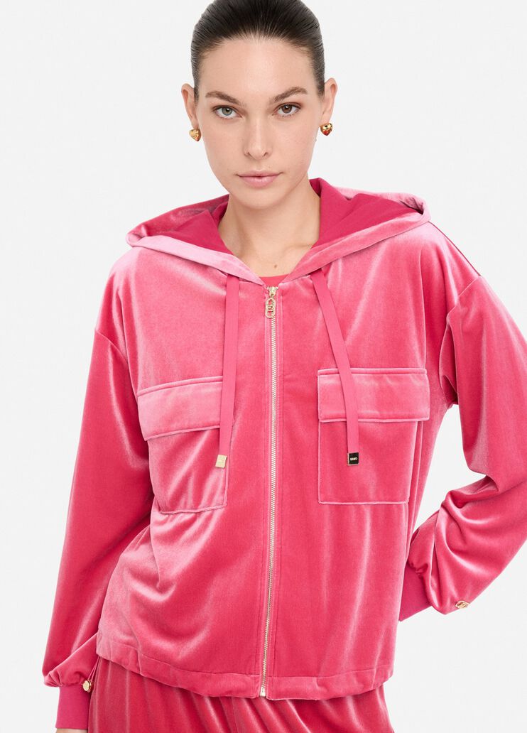 Chenille hoodie black cherry Liu Jo - medium Chenille hoodie black cherry Liu Jo - medium