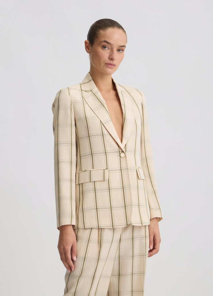 Linen check blazer beige Liu Jo - medium Linen check blazer beige Liu Jo - medium